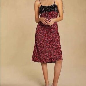 Rouje Black and Red Floral Dress Daria dress